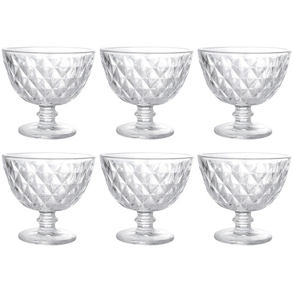 Набор бокалов для десерта Glass Diamond 280 мл, 6 шт