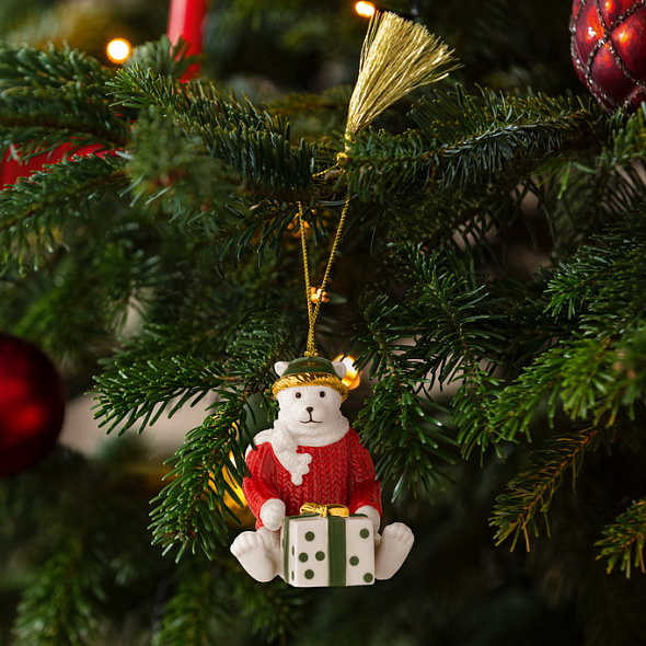 Елочная игрушка Villeroy & Boch Christmas Classics "Медведь 2026" 8 см