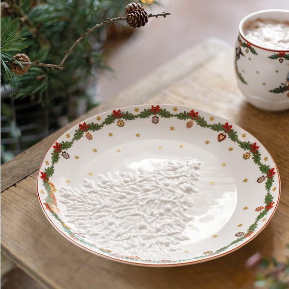 Блюдо круглое рельефное "Ель" Toy’s Fantasy 25 см