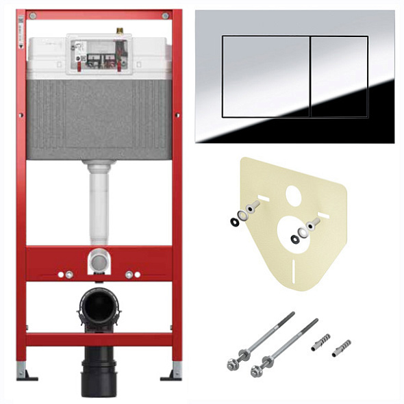 Комплект инсталляции TECE base kit + кнопка хром, 4в1, 9400412
