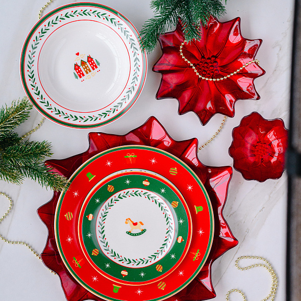 Салатник Natale Red Stars 20 см