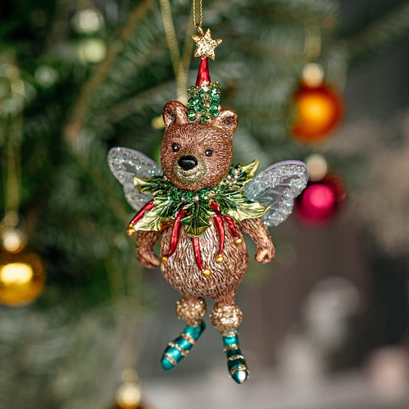 Игрушка на елку "Медвежонок-фея" 13 см