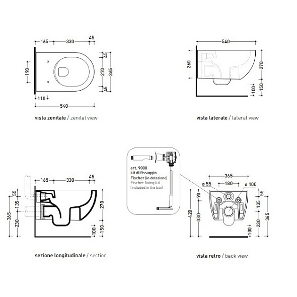 Унитаз подвесной Flaminia App AP118GAV, 54х36, с сиденьем, Avana