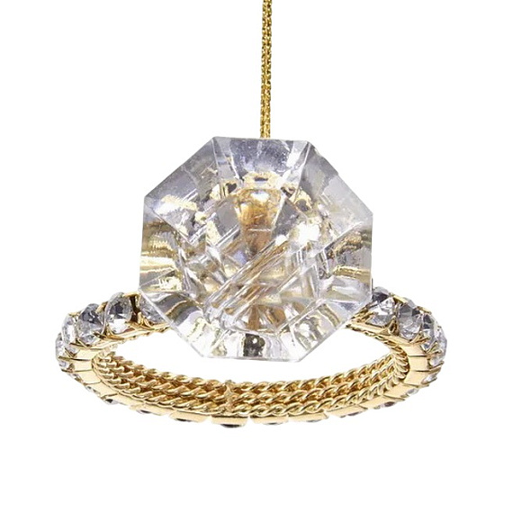 Елочная игрушка "Кольцо с бриллиантом" 8 см