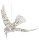 Елочная игрушка "Колибри серебристый" 15 см