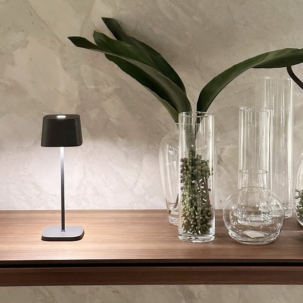 Лампа настольная Zafferano Ofelia Pro 29 см, темно-серая