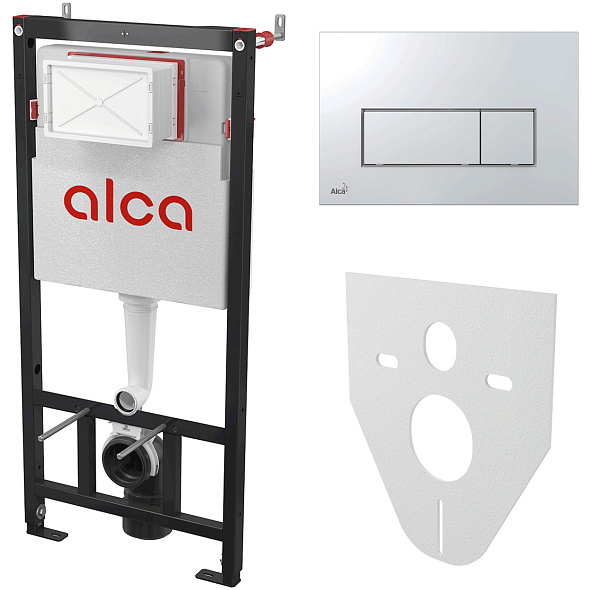 Комплект инсталляции Alca AM101/1120 + Кнопка Thin M571, хром, 4в1
