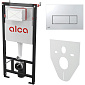 Комплект инсталляции Alca AM101/1120 + Кнопка Thin M571, хром, 4в1