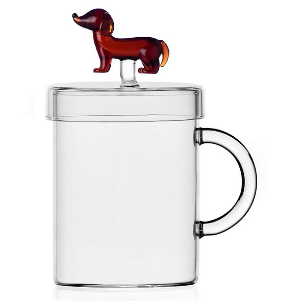 Кружка с крышкой "Такса" Dogs