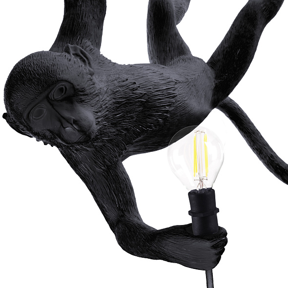 Лампа подвесная Seletti Monkey Lamp Swing Outdoor 44 см, черная