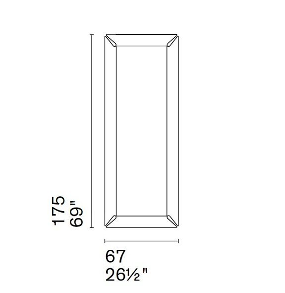 Зеркало Calligaris Pleasure 67х175 CS5075-G, Frame Smoke Grey