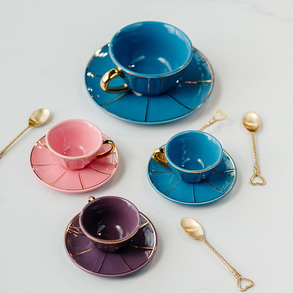 Чашка для эспрессо с блюдцем Vintage 50 мл, лиловая