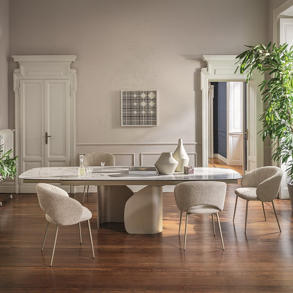 Стол обеденный Calligaris Twins 200(296)х100, Calacatta Paonazzo