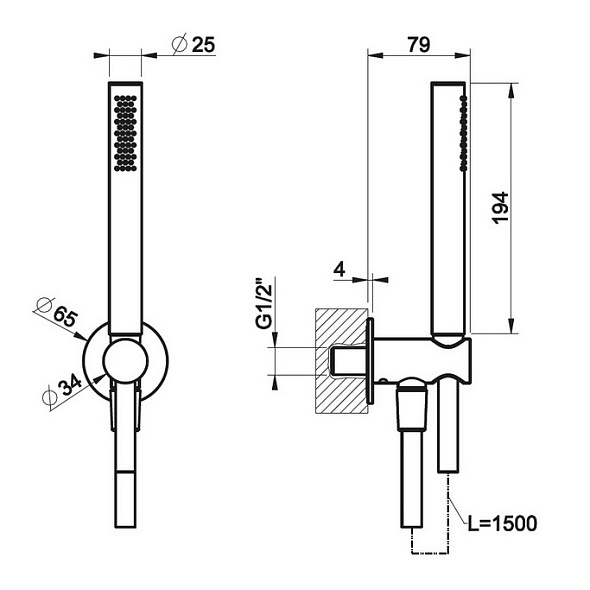 Комплект для душа Gessi 316 54023.239, брашированная сталь