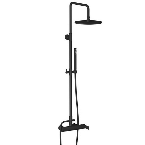 Душевая система iB Rubinetti Whynot WN127NP, лейка 25 см, черный матовый