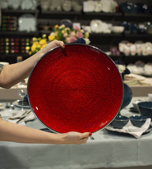 Блюдо Dogale Fenice 37 см, красное