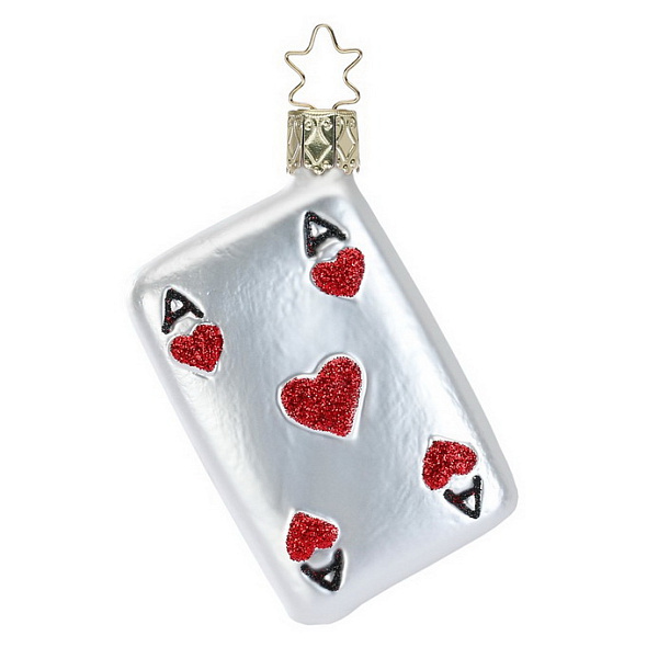 Игрушка на елку "Туз червей" 8,5 см
