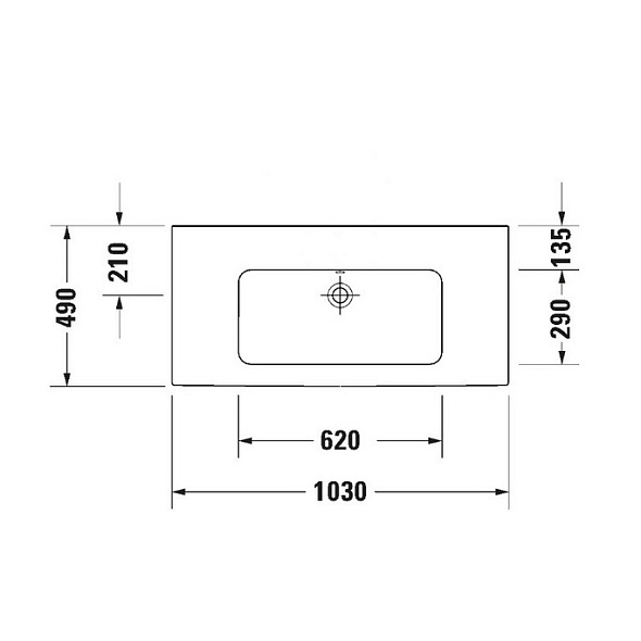 Раковина Duravit ME by Starck 103х49 2336100060, подвесная, белая