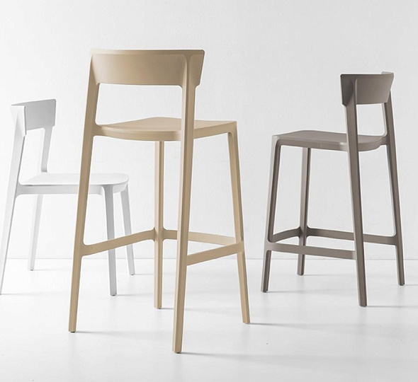 Стул полубарный Calligaris Skin Matt Taupe