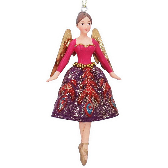 Елочная игрушка "Фея" 11 см, красная