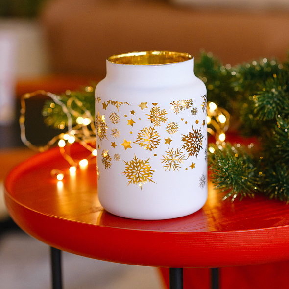 Подсвечник "Снег" Christmas Snowfall 14 см