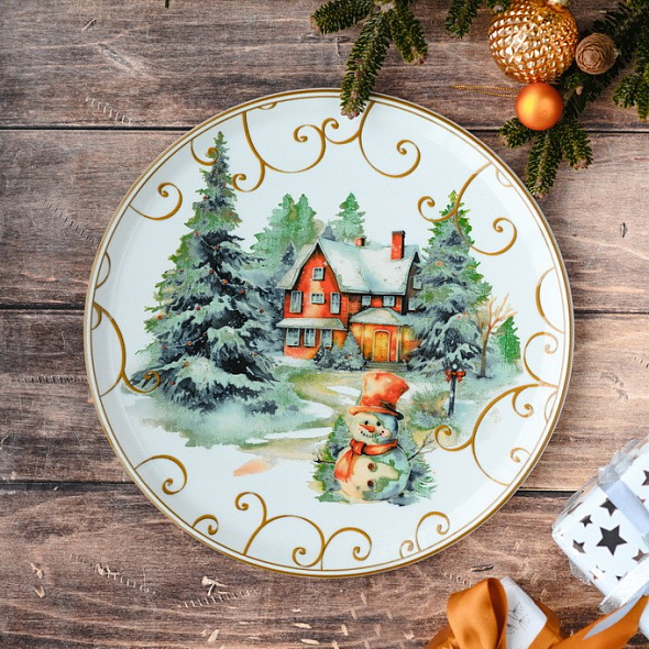 Блюдо для торта "Snowman" 31 см