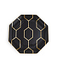 Тарелка Arris Gio Gold 23 см, черная