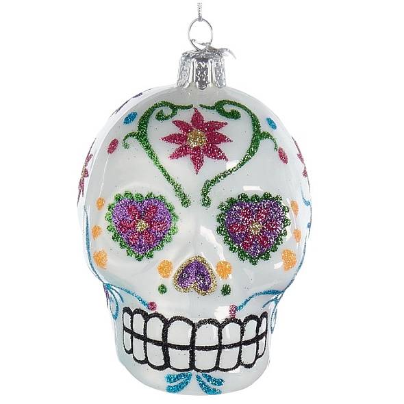 Новогодняя игрушка "Череп" 9 см, белая