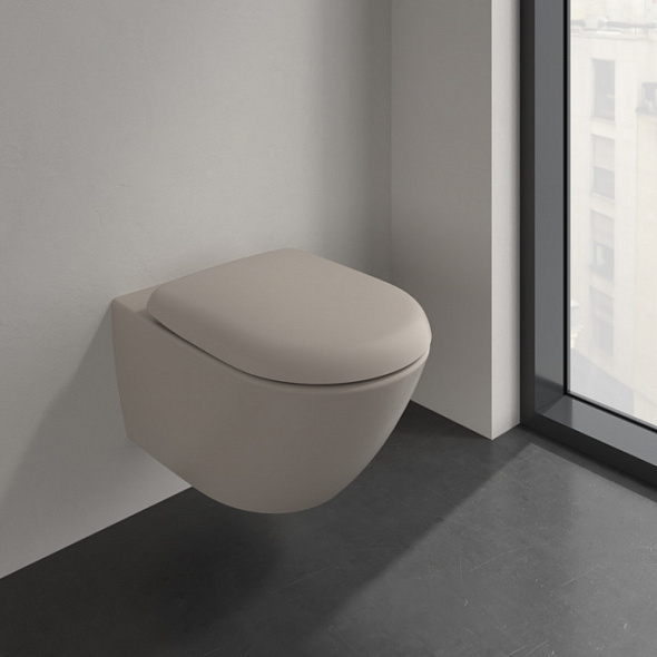 Унитаз Villeroy & Boch Antao 56х37, CeramicPlus, TwistFlush, с сиденьем, Almond