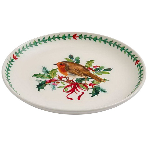 Тарелка салатная Botanic Garden Christmas Holly "Зарянка" 22,5 см