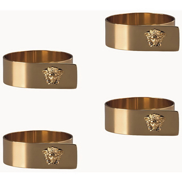 Набор колец для салфеток Versace Medusa Gold, 4 шт