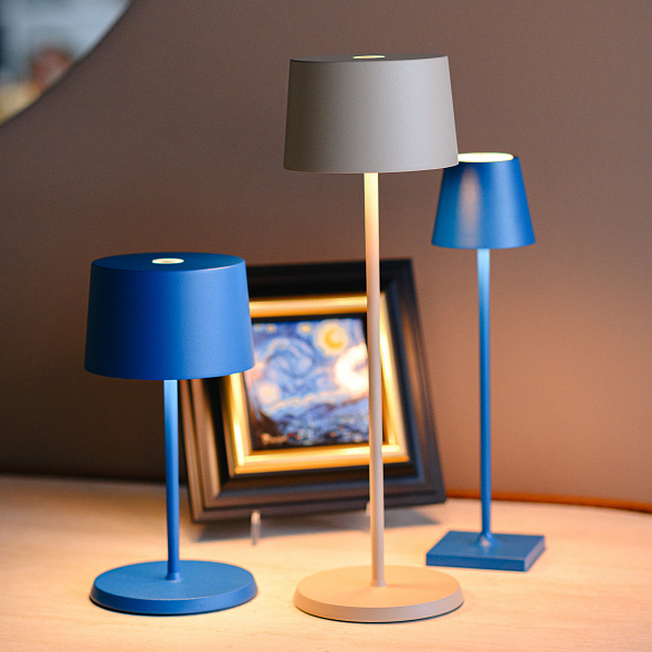 Лампа настольная Zafferano Olivia Pro Mini 22 см, кобальтовая