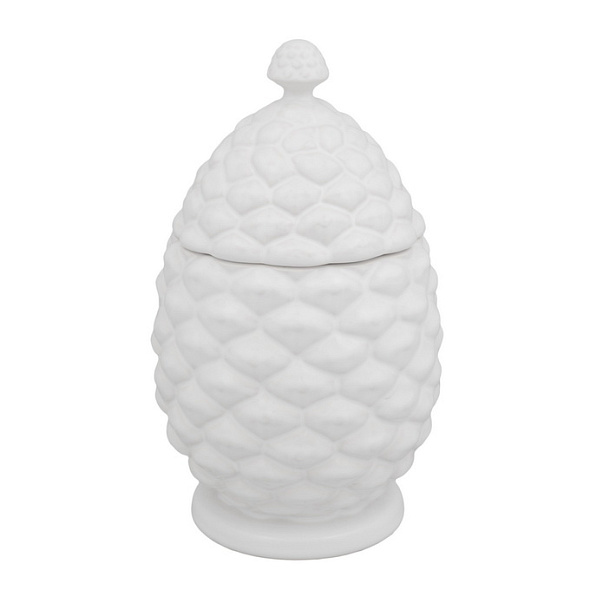 Шкатулка "Шишка" 20,5 см, белая