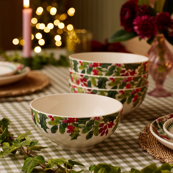 Салатник порционный Botanic Garden Christmas Holly 16 см, орнамент