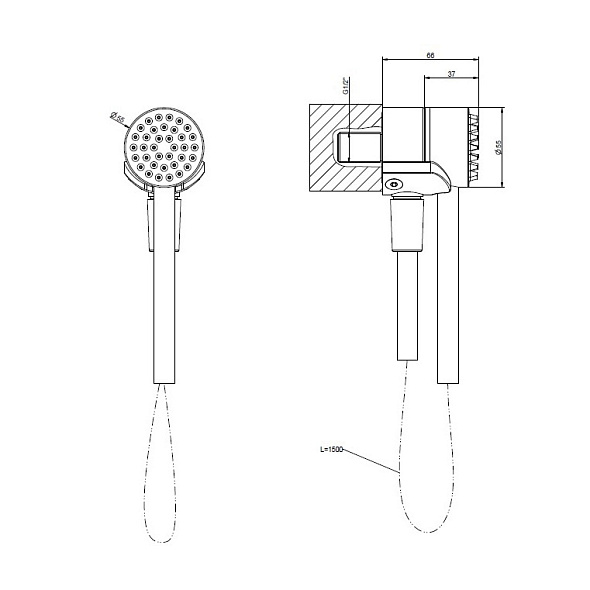Комплект для душа Gessi HI-FI 63199.707, брашированный черный PVD