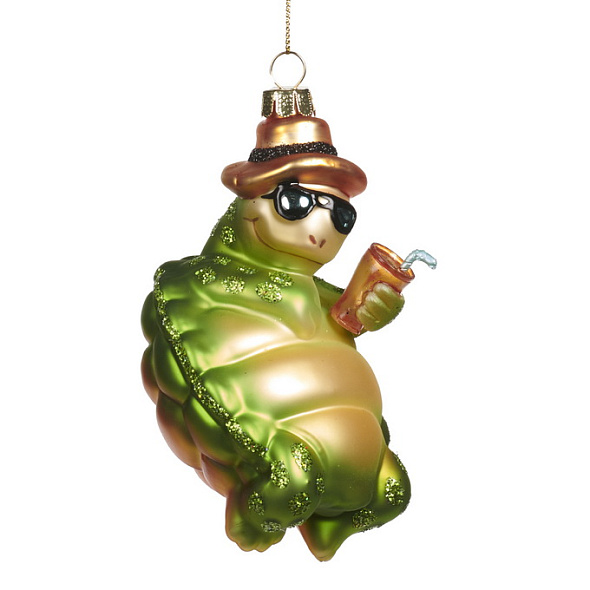 Новогодняя игрушка "Черепаха в очках" 11,5 см