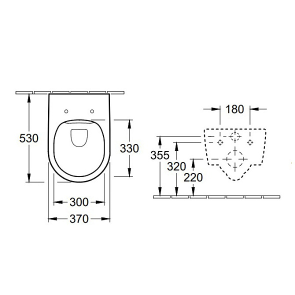 Унитаз подвесной Villeroy & Boch Avento 53х37 5656RS01, с сиденьем