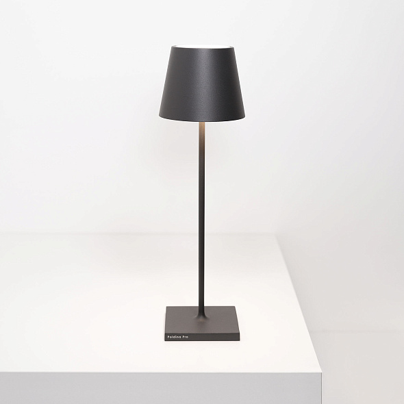 Лампа настольная Zafferano Poldina Pro 38 см, темно-серая