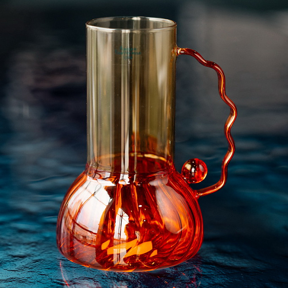 Ваза Glass Design Art 19 см, оранжевая/желтая