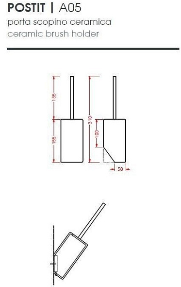Ершик для туалета Artceram Accessories Postit PSC002_01;00, белый