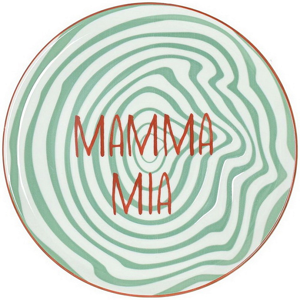 Блюдо для пиццы Mamma mia 33 см, декор круги