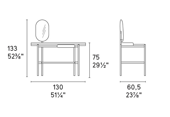 Стол туалетный Calligaris Madame 130х60, Ebony