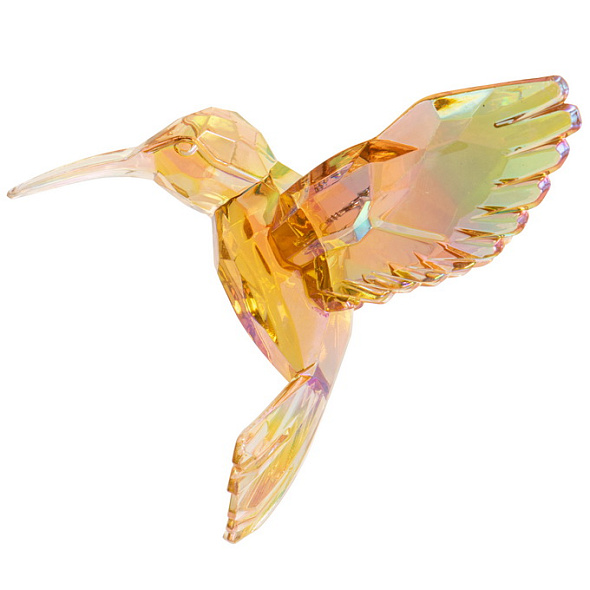 Елочная игрушка "Колибри" 10 см, оранжевая