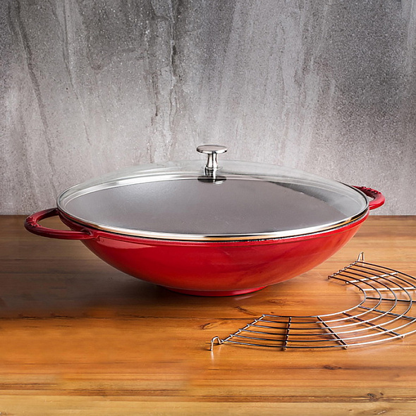 Вок со стеклянной крышкой Staub Specials 37 см/5,7 л