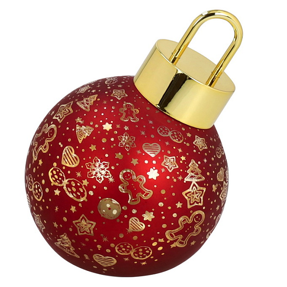 Фигурка с подсветкой "Елочный шар" 12 см, красная