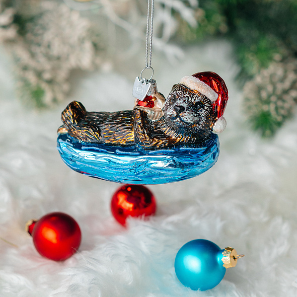 Новогодняя игрушка "Морская выдра" 10,2 см