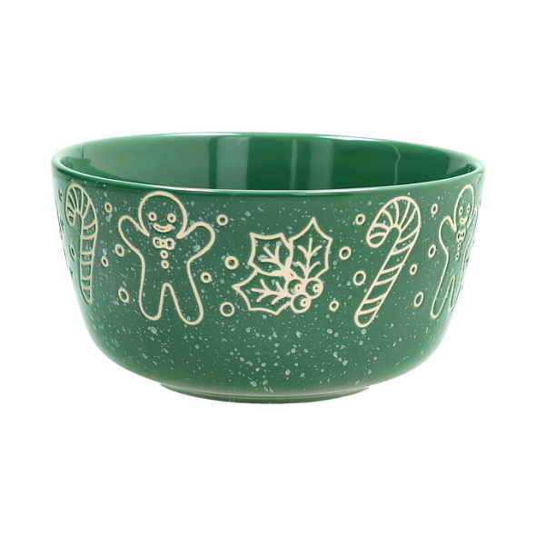 Салатник порционный Snowy Xmas 15 см, зеленый