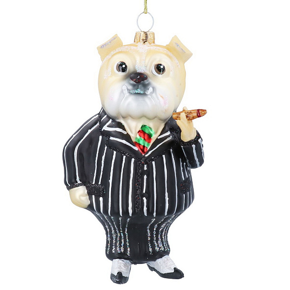 Елочная игрушка "Бульдог Winston (собака)" 14 см