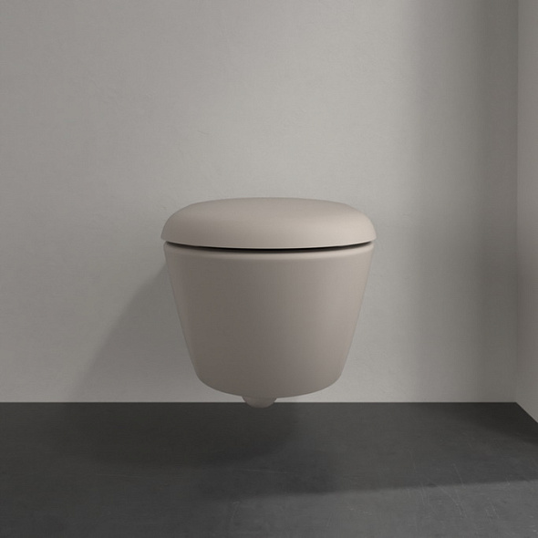 Унитаз Villeroy & Boch Antao 56х37, CeramicPlus, TwistFlush, с сиденьем, Almond