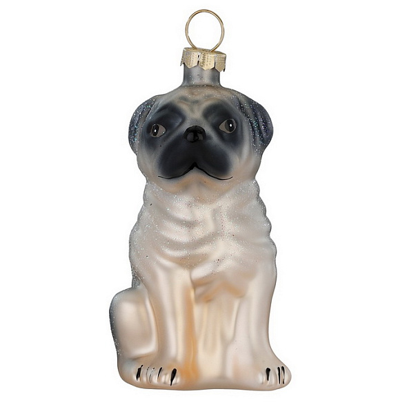 Елочная игрушка "Мопс" 7,5 cм